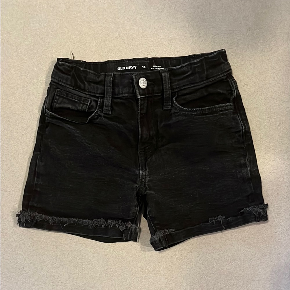 Old Navy Black Jean Shorts with Rolled Hem